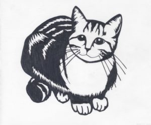 猫　切り絵　図案　無料