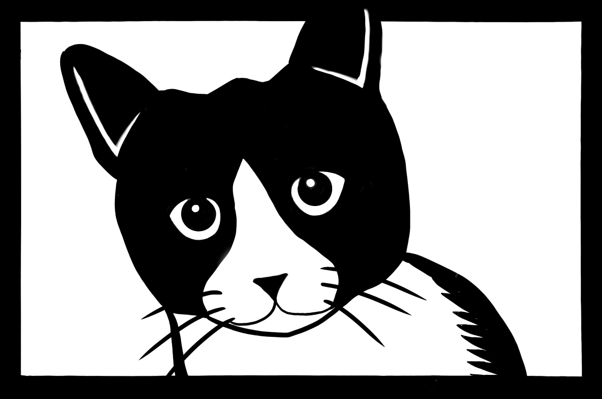 無料の切り絵の図案 かわいい猫編 難易度 初級 中級